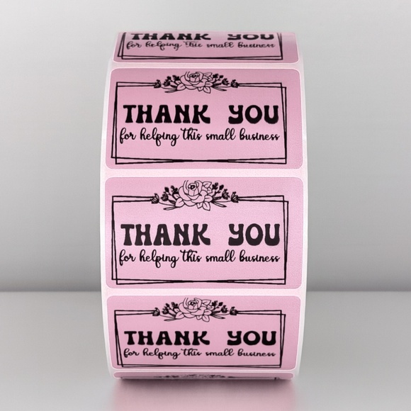 Thank You Small Business Stickers | Mint Green Floral Packaging Labels - Picture 5 of 11